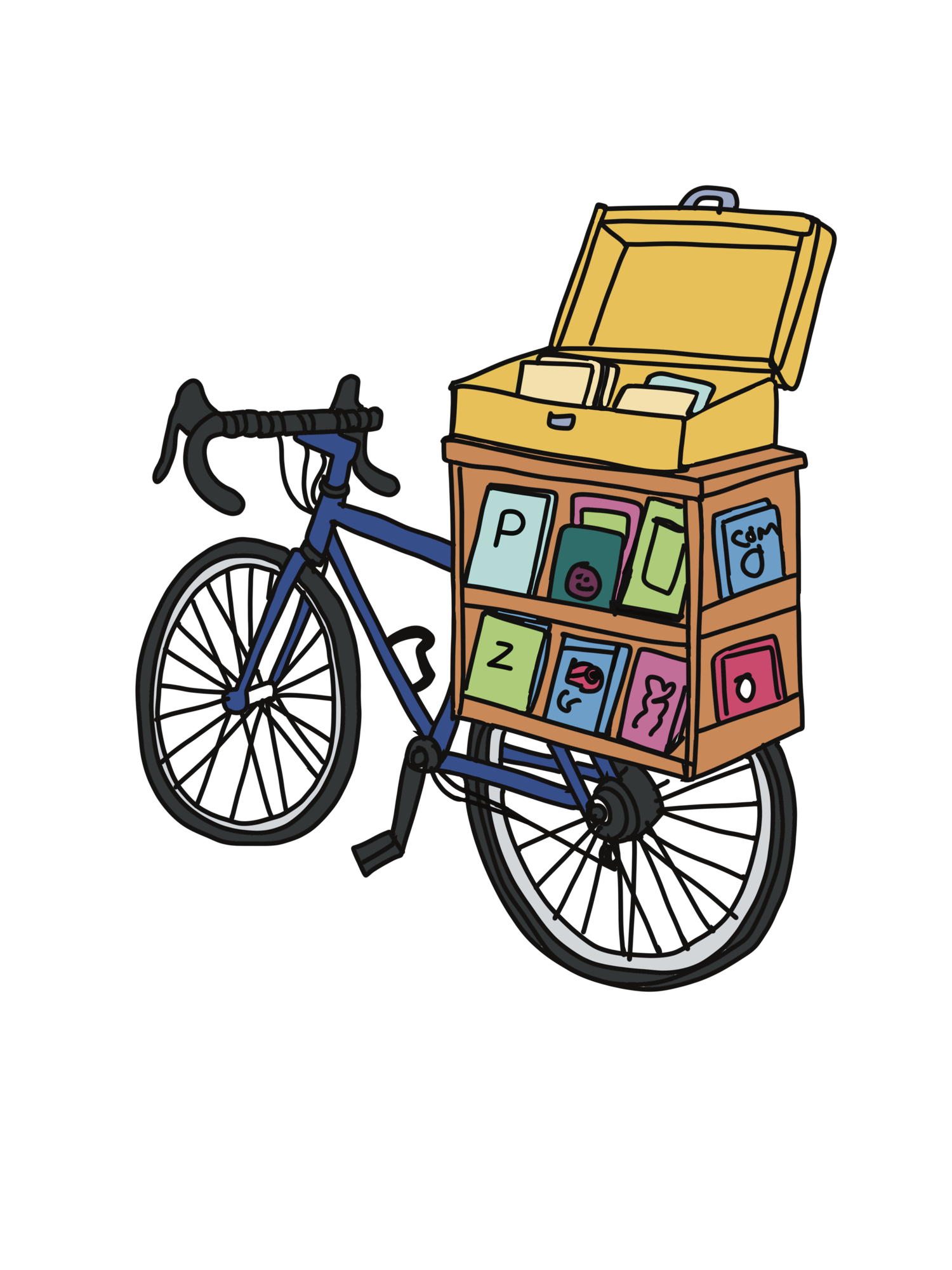 Book bike illustration